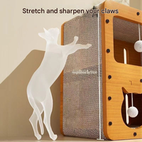 Maison à chat modulaire écologique et sûre, griffoir multi-niveaux en carton, lit lounge pour chat, jouet suspendu avec balle, poteau à griffer durable