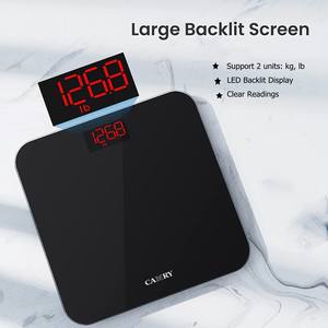 कॉम्पैक्ट 26x26 सेमी बाथरूम स्केल 150 किलोग्राम 330lb क्षमता 6 मिमी टेम्पर्ड ग्लास एलईडी रात के उपयोग के लिए दैनिक शरीर के वजन के लिए - Product Image 2