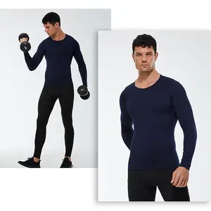 Men's Quick Dry Fitness Long Sleeve Stretch Tight Fit Running Training Wear Breathable Sweat Wicking T-shirt Top long sleeve