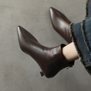 Stivaletti Cialisa Sexy a Punta in Vera Pelle di Alta Qualità per <span class=keywords><strong>Donna</strong></span>, <span class=keywords><strong>Scarpe</strong></span> Autunno Inverno 2025 con <span class=keywords><strong>Tacco</strong></span> <span class=keywords><strong>Medio</strong></span> - Product Image 3