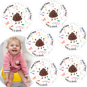 Bonitas pegatinas de caca, pegatinas solubles para decoraciones de fiesta de caca, pegatinas de caca para orinal, etiqueta de entrenamiento, regalos para niños - Product Image 1