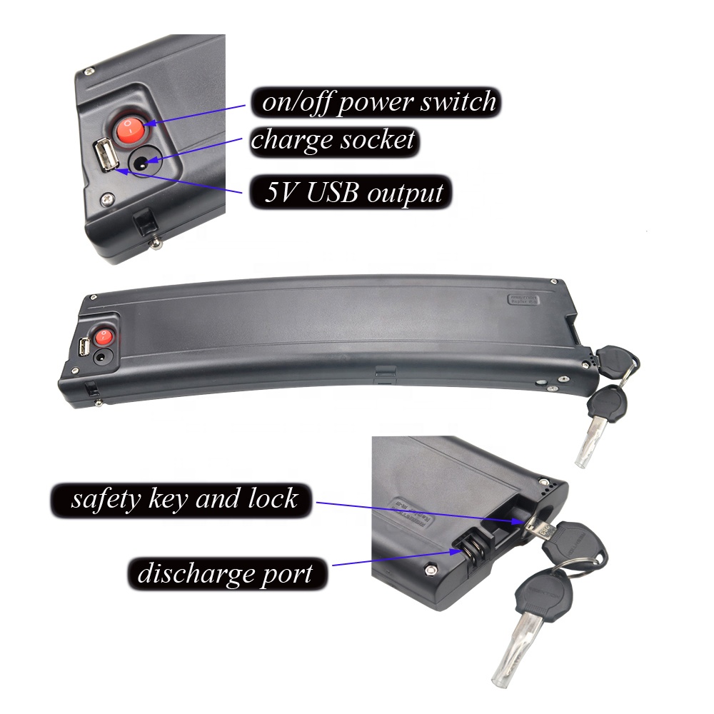 電動バイク36V 48V 7.8Ah 10.4Ah 15Ahリチウム電池 (HILAND Rockshark