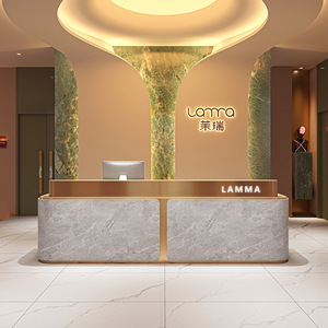 Mostrador de Recepción Moderno <span class=keywords><strong>y</strong></span> Minimalista para Hotel, Empresa, Salón de Belleza, Estudio de Yoga, Club, con Superficie de Mármol - Product Image 4