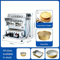 Machine de scellage de films entièrement automatique électrique haute fréquence personnalisée pour boîtes repas en aluminium, boissons, sauces, fruits de mer et canard
