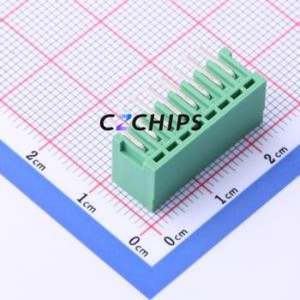 DB2ERC-2.54-8P-GN Plug-in Terminal Block Bent Lead Through Hole,P=2.54mm Board-to-Board / Socket - Closed 1x8P 2.54mm Green - Product Image 2