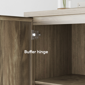 Vintage Farmhouse Solid Wood <b>Sideboard</b> Buffet Cabinet with <b>Storage</b> Large Accent Cabinet with 4 Doors - Product Image 5