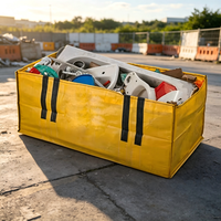 Sacs en polypropylène de couleur jaune pour déchets de jardin, sacs de 1000 kg avec couvercle en plastique, bennes à déchets Fibc pour les déchets de construction