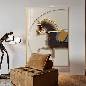 Peintures modernes personnalisées arts cristal porcelaine cadre mural illustration autre cheval animal peinture pour hôtel chambre mur - Product Image 3