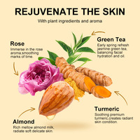 Gommage visage exfoliant personnalisé en tube souple, à base de plantes, sans abrasif, au curcuma, apaisant et éclaircissant pour le soin du visage