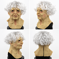 Masque en latex réaliste de vieil homme avec cheveux blancs, design pleine face rides prononcées pour Halloween, cosplay, fête - Fournisseur OEM