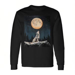Camiseta de manga larga con estampado de luna llena y noche estrellada - Product Image 2