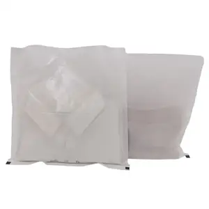 Aangepaste Biologisch Afbreekbare Semi-Transparante Witte Verpakking Wax Tas Voor Kleding Schoenen Bont Voedsel Gemaakt Van Plastic Met Duurzaam Logo