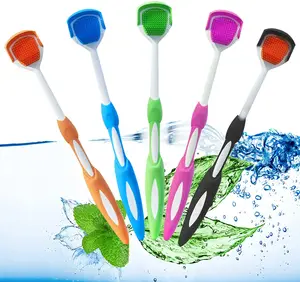 2023新设计硅胶清洁剂舌刷，刮舌器，清洁剂有助于对抗成人口臭洗涤器