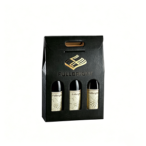 Caja de Vino de Lujo con Logotipo Personalizado OEM, con Asa y Ventana, Caja de Embalaje de Cartón Corrugado Ecológica para Transporte de Vino, Venta al Por Mayor - Product Image 1
