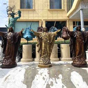 Estatua <span class=keywords><strong>de</strong></span> Bronce <span class=keywords><strong>de</strong></span> <span class=keywords><strong>Cristo</strong></span> Redentor Católica para Exteriores BLVE, Escultura <span class=keywords><strong>de</strong></span> Jesús <span class=keywords><strong>de</strong></span> Tamaño Real con Brazos Abiertos y Base <span class=keywords><strong>de</strong></span> Mármol - Product Image 4