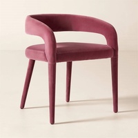 Chaise de maquillage et de coiffure nordique en acier avec accoudoirs et dossier souple pour la maison, la chambre et la salle à manger