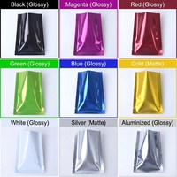 Sacs en Mylar brillants imprimés sur mesure, scellés sur 3 côtés, sachets plats hermétiques en aluminium pour le stockage de grains de café, d'épices et de poudres