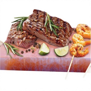 Bloc de sel cristallisé, dalles de sel rose naturel, artisanat, dalles de sel de l'Himalaya pour la cuisine avec support métallique 30*20*5cm - Product Image 1
