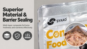 อาหารแมวเปียกแบบซอง SYAAO OEM รับผลิตสูตรเฉพาะสำหรับแบรนด์ส่วนตัว ขนาด 85 กรัม 100 กรัม โรงงานผลิตอาหารแมวเปียก - Product Image 2