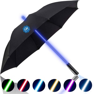 ร่มกันฝนแบบเปิดปิดด้วยมือ ขนาด 23 นิ้ว 8 ซี่โครง ดีไซน์ทรงตรง พร้อมไฟฉาย LED และไฟเปลี่ยนสีสไตล์โมเดิร์น - Product Image 2