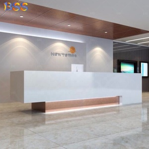 Mostrador de Recepción <span class=keywords><strong>para</strong></span> Clínica Hospitalaria, Diseño Moderno, Hecho a Medida, 2 Computadoras, Mostrador de Recepción de Mármol Blanco <span class=keywords><strong>para</strong></span> Clínica - Product Image 4