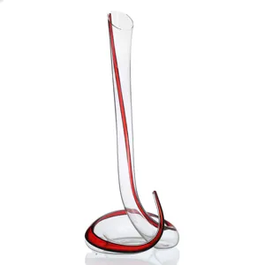 Red Colored Snake Shape Crystal Glass Wine Decanter For Home Decoration