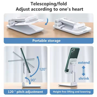 Support de Téléphone Portable Pliable de Bureau, en Stock, Personnalisable avec Logo, pour Téléphone et Tablette, Angle Réglable et Portable