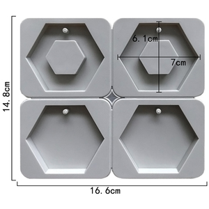 1214 stock d'usine forme sexangle 4 cavités, gâteau de <span class=keywords><strong>tablette</strong></span> d'aromathérapie de gypse aussi. Moules à bougies en silicone pour la décoration de gâteaux - Product Image 5