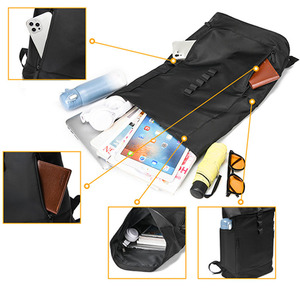Custom Men's Fashionable Rolltop <b>Laptop</b> Backpack Waterproof Anti-theft <b>Cover</b> Business Leisure Backpack - Product Image 5