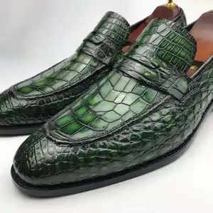 固特异流行设计鞋男士鳄鱼皮奢华鞋男士固特异鳄鱼皮鞋男士防水