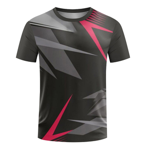 T-shirt da <span class=keywords><strong>Tennis</strong></span> da Tavolo per <span class=keywords><strong>Uomo</strong></span>, <span class=keywords><strong>Maglietta</strong></span> Estiva a Maniche Corte per Fitness e Allenamento di Badminton, Abbigliamento Sportivo con Stampa in Sublimazione - Product Image 1