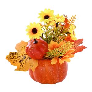 Grande Bouquet di fiori di zucca artificiale autunno composizione floreale centrotavola di zucca per san valentino - Product Image 6