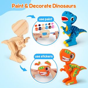 Bằng gỗ T-REX Craft Kit cho trẻ em 3-5 xây dựng trang trí khủng long Montessori STEM nghệ thuật unisex Quà Tặng bán buôn số lượng lớn - Product Image 4