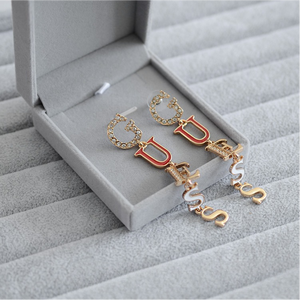 Pendientes Largos con Borlas y Piedras Preciosas en Forma de Letra, Diseño de Lujo, Chapados en Oro, Joyería <span class=keywords><strong>GUESS</strong></span> - Product Image 5