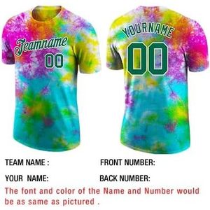เสื้อเบสบอลแบบกำหนดเอง ลายมัดย้อมพิมพ์ลายแบบซับลิเมชั่น สำหรับผู้ใหญ่ แห้งเร็ว ชุดกีฬา พร้อมชื่อ เบอร์ และชื่อทีม - Product Image 3