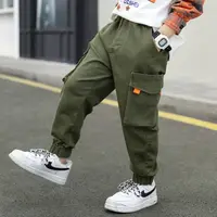 Celana Kargo Pakaian Jalanan Celana Anak-anak Celana Hip Hop Pita Jogger Hitam Desainer Celana Olahraga Celana Track Anak Laki-laki