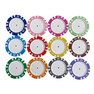 Jetons de poker personnalisés en <span class=keywords><strong>composite</strong></span> d'argile lourde Blank Crown avec noyau en fer, longs et courts, pour le Texas Hold'em - Product Image 1