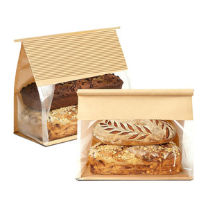 Sacs en papier kraft brun pour pain, avec fenêtre, pour pain fait <span class=keywords><strong>maison</strong></span>, vente en gros d'usine - Product Image 1