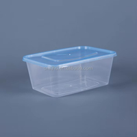 Boîte de rangement alimentaire en plastique transparent avec couvercle, rectangulaire, réutilisable, pour la maison et la restauration
