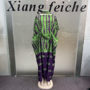 Nouvelle Robe d'été pour <span class=keywords><strong>femme</strong></span>, ample et décontractée, style ethnique, imprimé africain traditionnel Dashiki, grande taille, Abaya Kaftan, pour soirée - Product Image 2