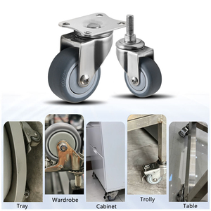 Neue Trolley Castor Wheel Top Plate mit Gesamt bremse 1,5 Zoll 2 Zoll Edelstahl schwenkbares TPR Light Duty <span class=keywords><strong>Caster</strong></span> Wheel - Product Image 4