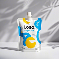 150 200 250ml Pack personnalisé imprimé en plastique emballage lait buse d'aspiration sac grande capacité debout bec sac