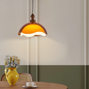 Ensemble de table de <span class=keywords><strong>restaurant</strong></span> de style campagnard français et propre, lustre en verre, maison d'hôtes rétro américaine, couleur bois de noyer cuivre - Product Image 4