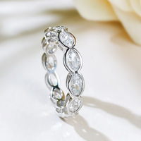 Bagues empilables intelligentes pour femmes en argent sterling 925 plaqué or blanc 18 carats avec zircone 5A, fabrication Seven.A
