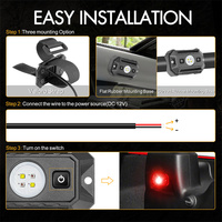 Luz LED de Domo para UTV de 12V con Interruptor, Montaje con Abrazadera para Barra Antivuelco de 1.5 - 2.0 Pulgadas, Modos de Luz Dual Blanca y Roja, Haz de Luz Amplio