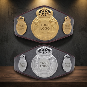 Ceinture de championnat de boxe personnalisée en or, trophée de récompense sportive en métal lourd gravé pour les événements de lutte - Product Image 2