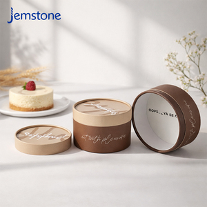 บรรจุภัณฑ์กล่องกระดาษคราฟท์ทรงกระบอกสำหรับขนมอบ เค้ก ของหวาน เกรดอาหาร เป็นมิตรกับสิ่งแวดล้อม หรูหรา แข็งแรง ทนทาน - Product Image 5