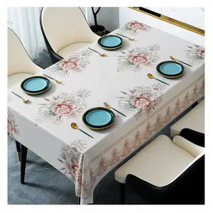 篝花设计桌布矩形防水桌布盖火鸡风格PVC桌布盖