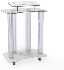 Modern Acrylic Podium Pulpit Lectern for Church School Conference Plexiglass Events Hotel Party Rally With Wheel TP-006