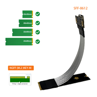 Kabel Ekstensi KBQ M.2 NVME ke Oculink untuk SSD Kartu Grafis M2 M-Key ke Adaptor SFF-8612 Kabel PCIe 4.0 untuk Desktop Laptop